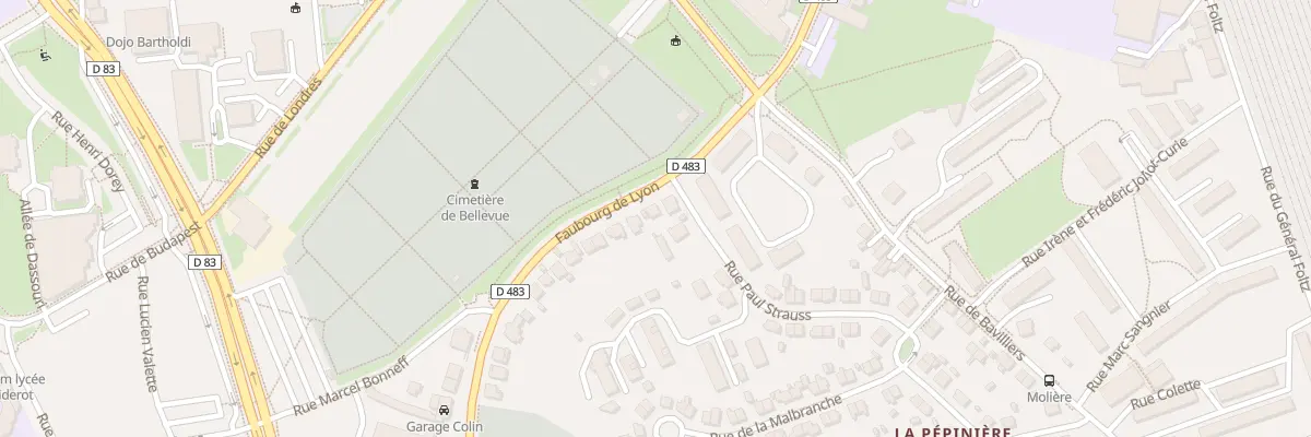 Plan du 23 Fg de Lyon à Belfort