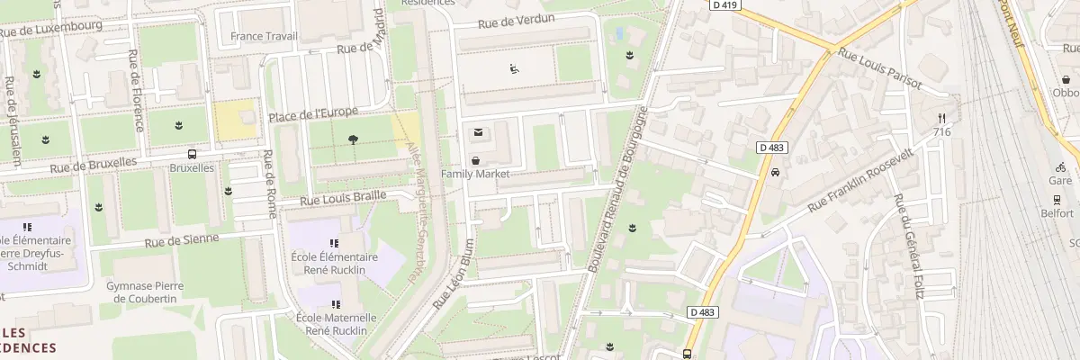 Plan du 2 Rue Claude Perrault à Belfort