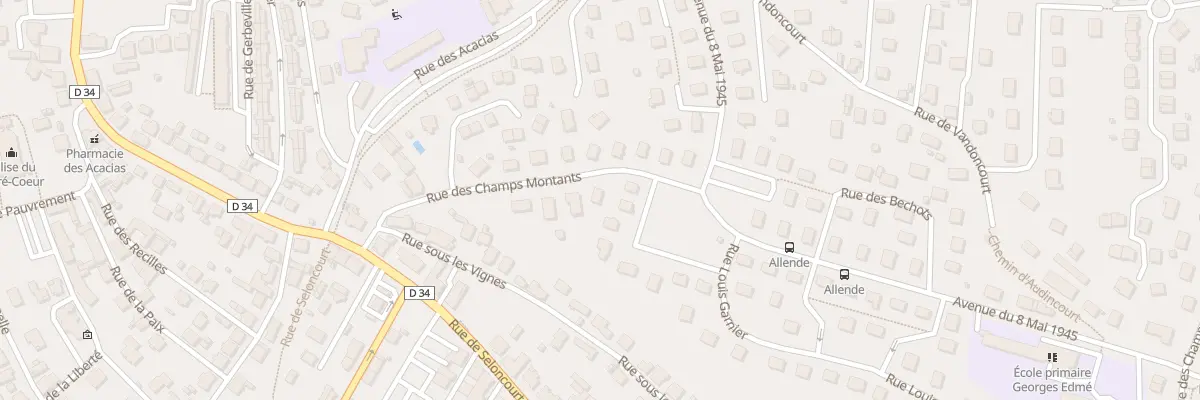 Plan du 8 Rue des Champs Montants à Audincourt