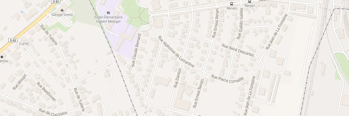 Plan du 9 Rue Alphonse de Lamartine à Belfort