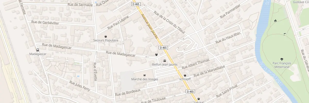 Plan du 2 Rue de Madagascar à Belfort