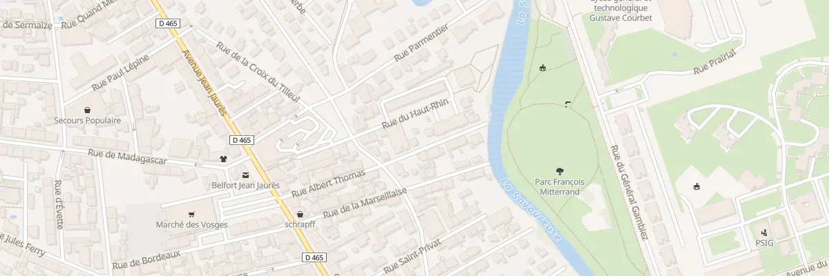 Plan du 8 Rue Albert Thomas à Belfort
