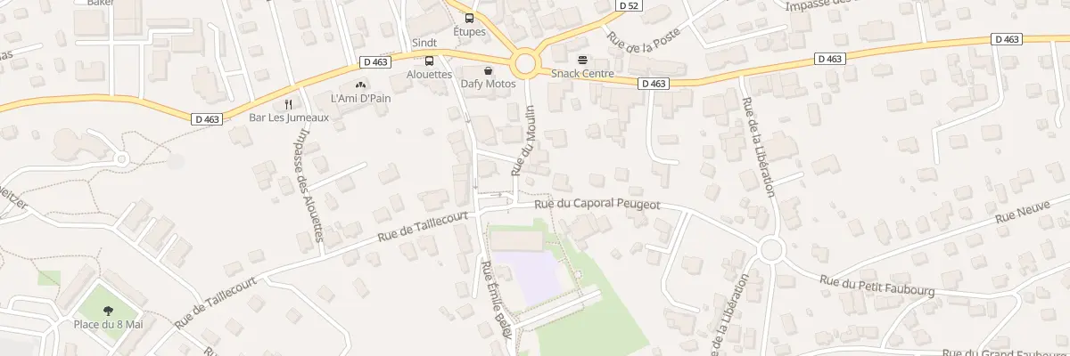 Plan du 1B Rue du Caporal Peugeot à Étupes