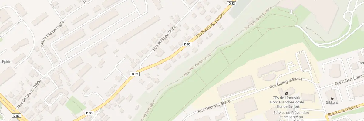 Plan du 38 Fg de Brisach à Belfort