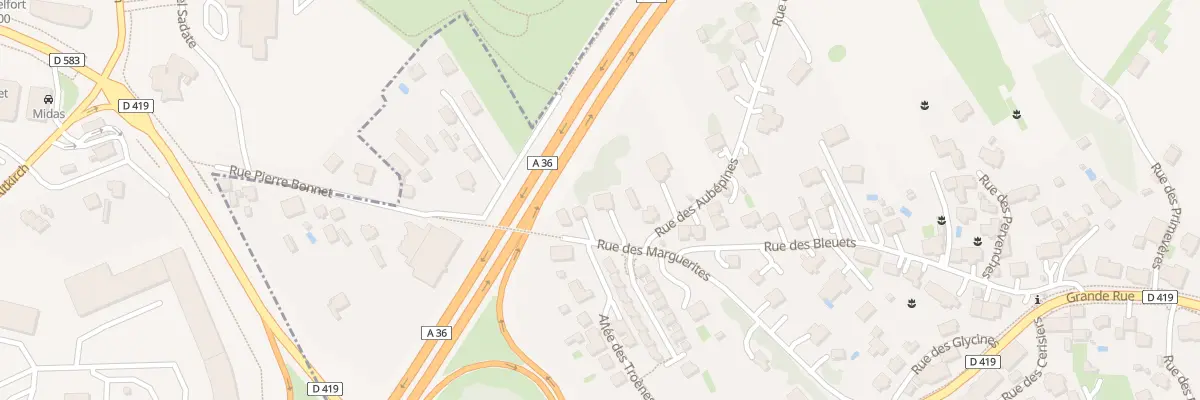 Plan du 10 Rue des Marguerites à Pérouse