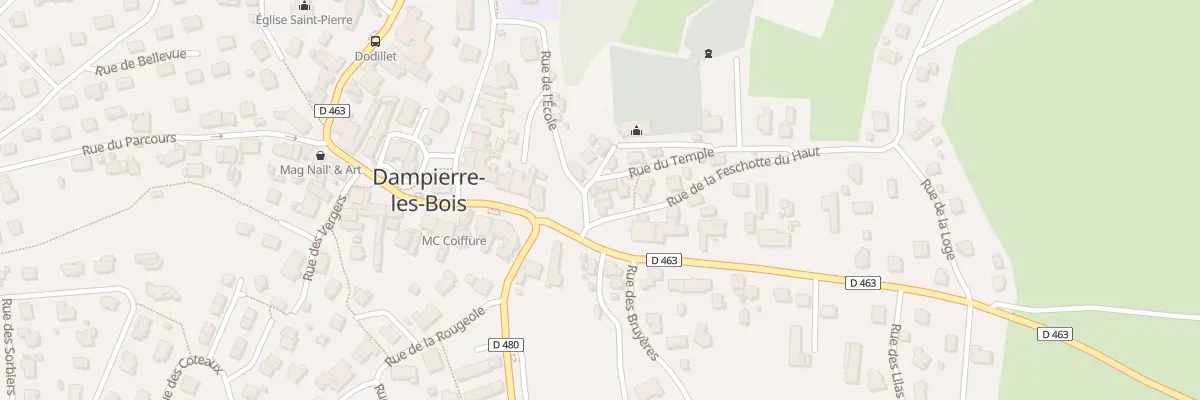 Plan du 2 Rue du Temple à Dampierre-les-Bois