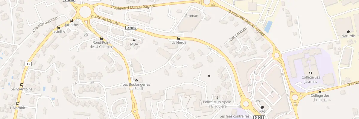 Plan du 34 Rte de Cannes à Grasse