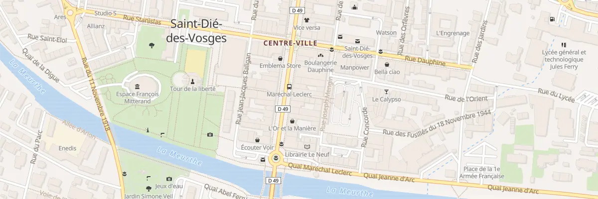 Plan du 20 Rue Thiers à Saint-Dié-des-Vosges