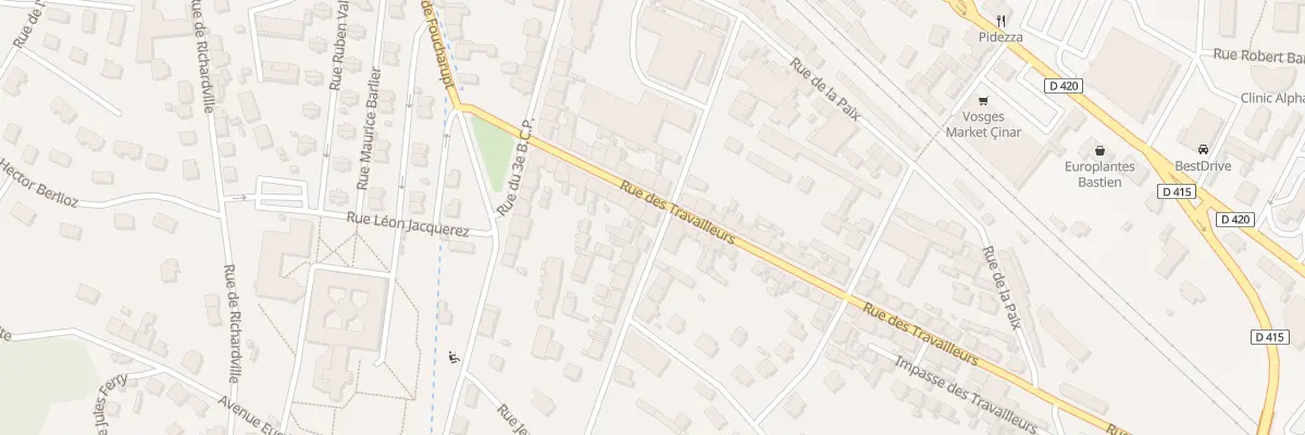 Plan du 20 Rue des Travailleurs à Saint-Dié-des-Vosges