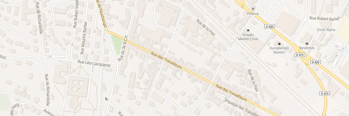 Plan du 21 Rue des Travailleurs à Saint-Dié-des-Vosges