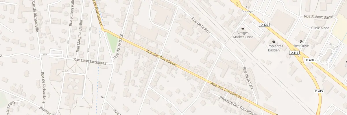 Plan du 23 Rue des Travailleurs à Saint-Dié-des-Vosges