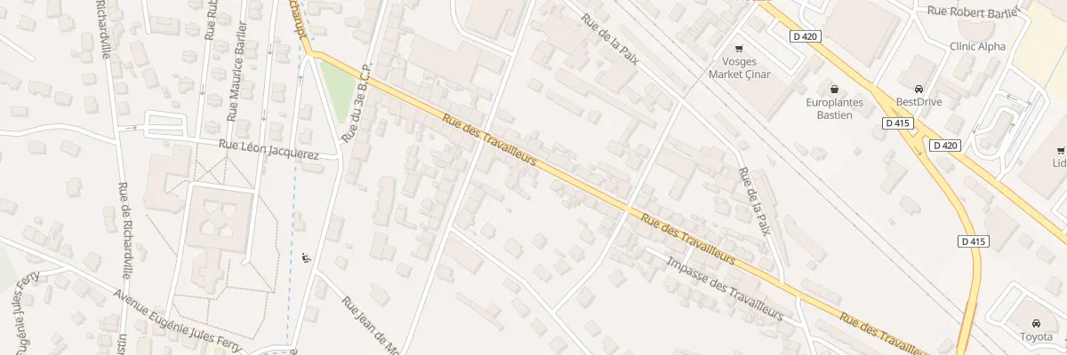 Plan du 30 Rue des Travailleurs à Saint-Dié-des-Vosges