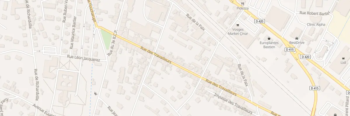 Plan du 27 Rue des Travailleurs à Saint-Dié-des-Vosges