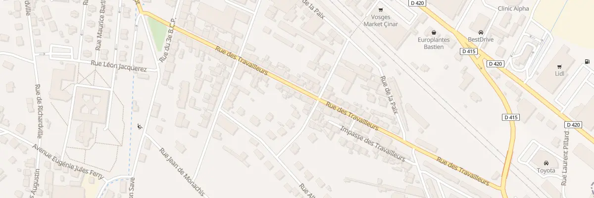 Plan du 40 Rue des Travailleurs à Saint-Dié-des-Vosges