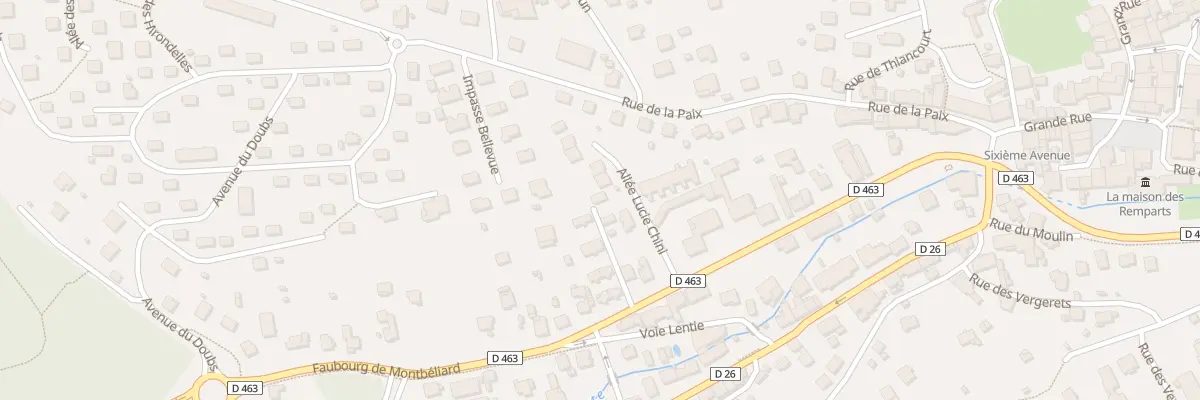 Plan du 20 Fg de Montbéliard à Delle