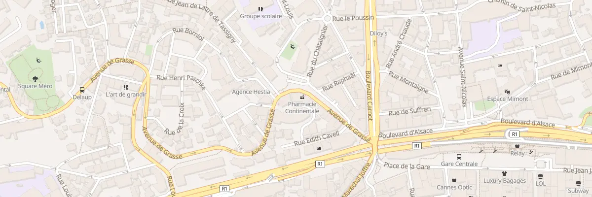 Plan du 14 Rue Edith Cavell à Cannes