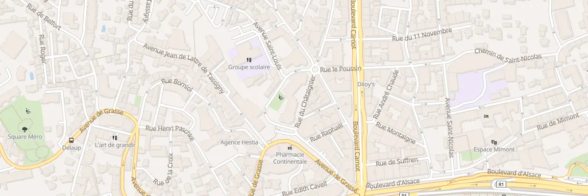 Plan du 1 Rue du Châtaignier à Cannes