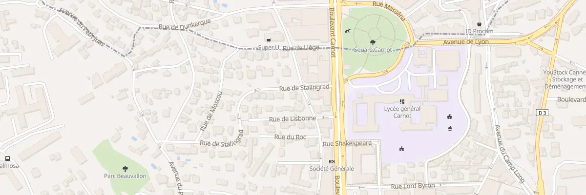 Plan du 7 Rue de Stalingrad à Cannes