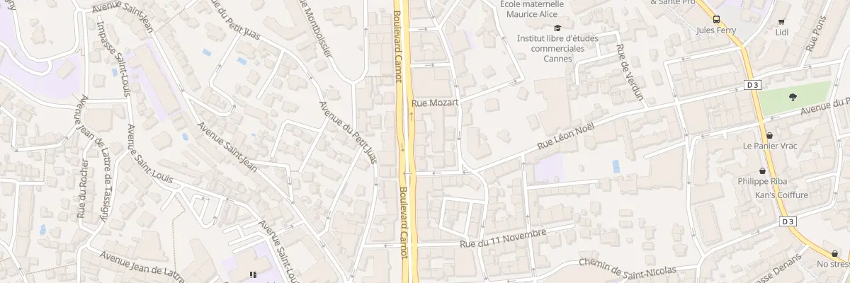 Plan du 42 Bd Carnot à Cannes