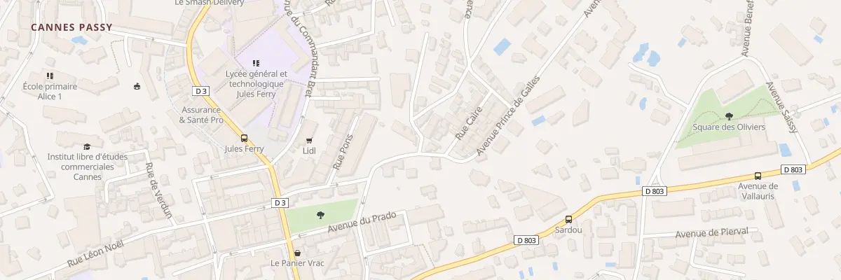Plan du 19 Av Prince de Galles à Cannes