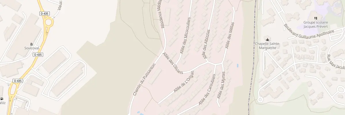 Plan du 1 All Micocouliers Puissanton à Vallauris