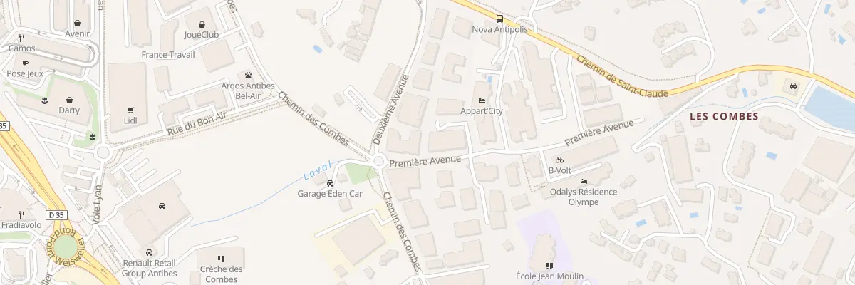 Plan du 40 Av Deuxieme Avenue à Antibes