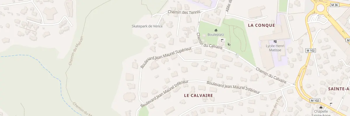 Plan du 232 Bd Jean Maurel supérieur à Vence