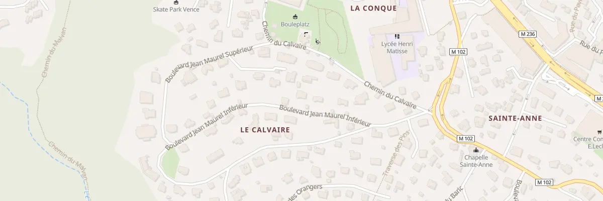 Plan du 306 Bd Jean Maurel inférieur à Vence