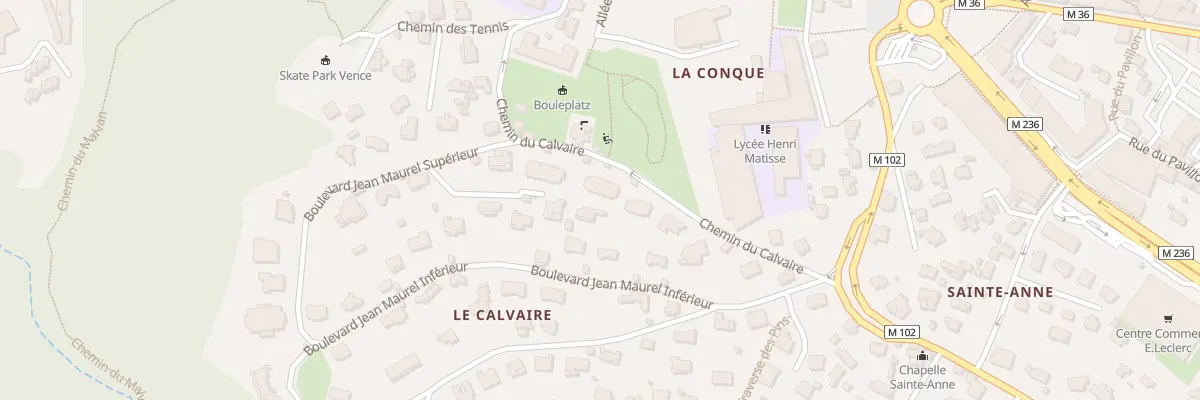 Plan du 193 Che du Calvaire à Vence