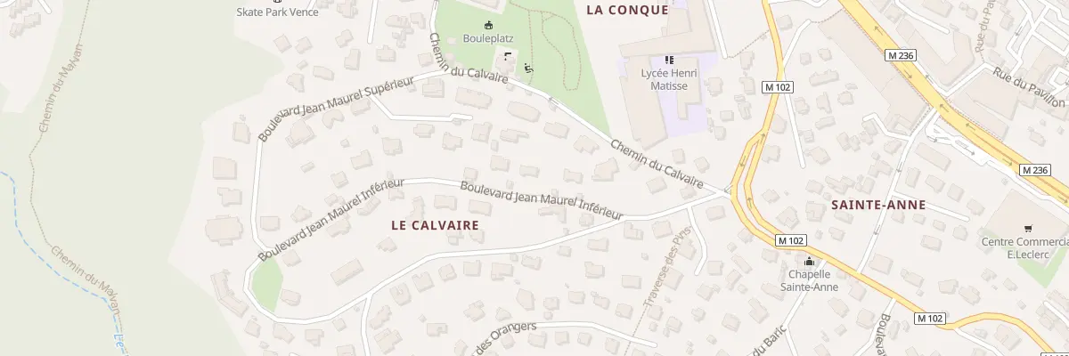 Plan du 284 Bd Jean Maurel inférieur à Vence