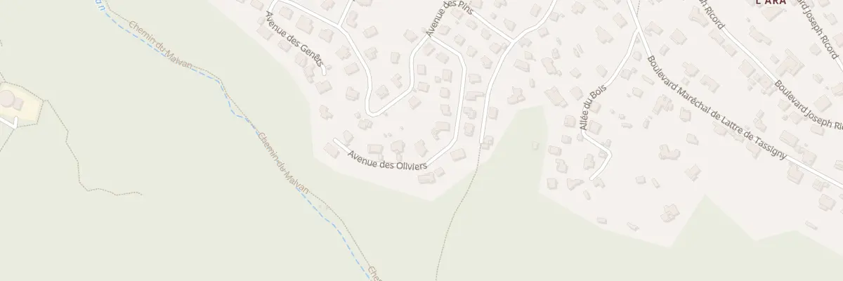 Plan du 14 Av des Oliviers à Vence