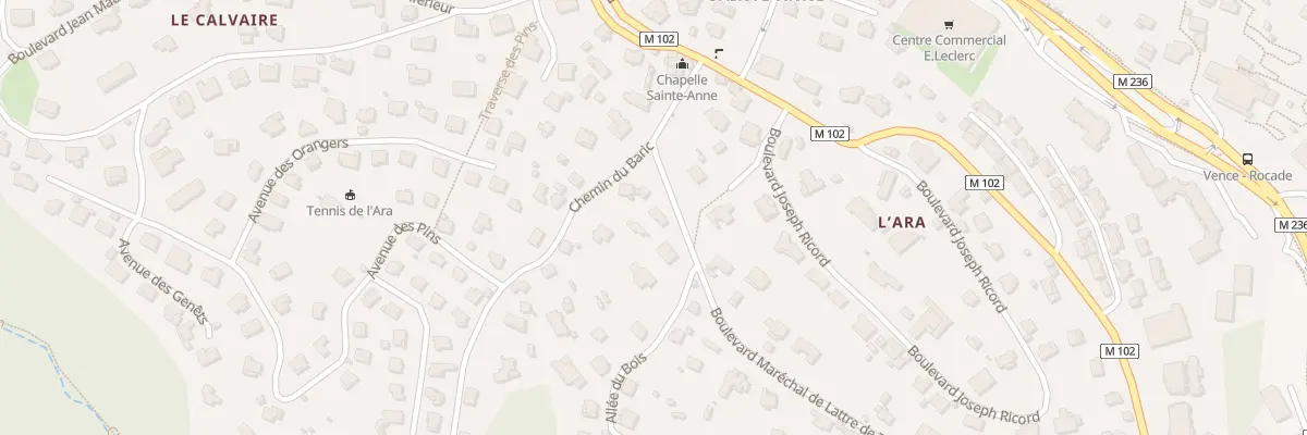 Plan du 62 Bd Mal de Lattre de Tassigny à Vence