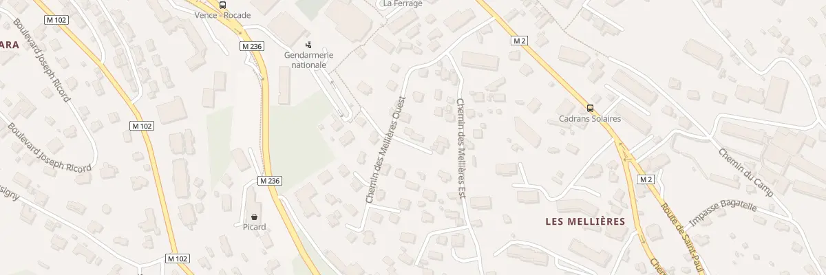 Plan du 199 Che des Meillieres Ouest à Vence