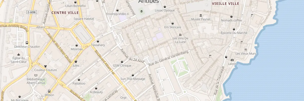 Plan du 2 Rue du Tribunal à Antibes