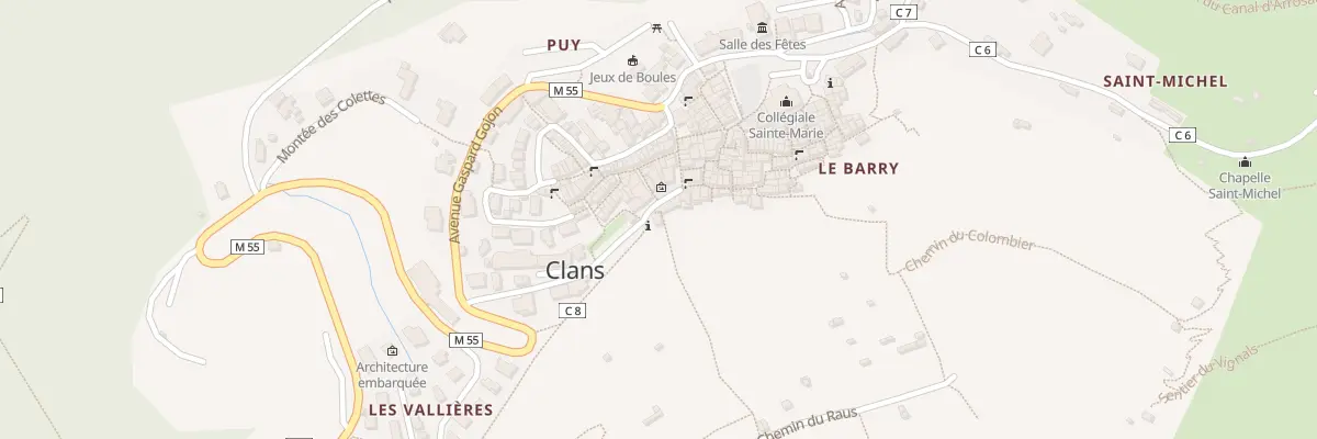 Plan du 8 Av de l’Hôtel de ville à Clans