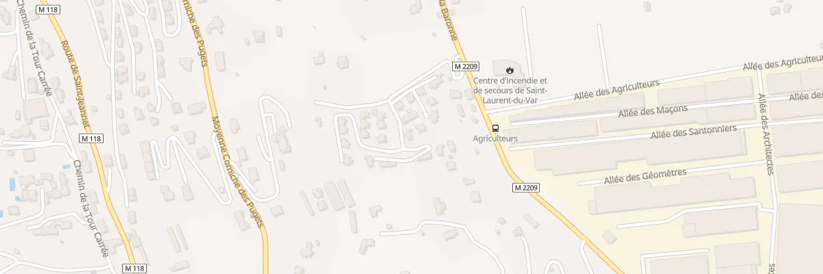 Plan du 465 Rte de la Baronne Rn209 à Saint-Laurent-du-Var