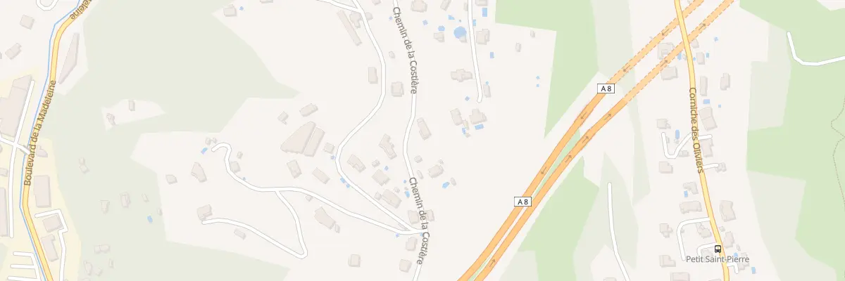 Plan du 240 Che de la Costière à Nice