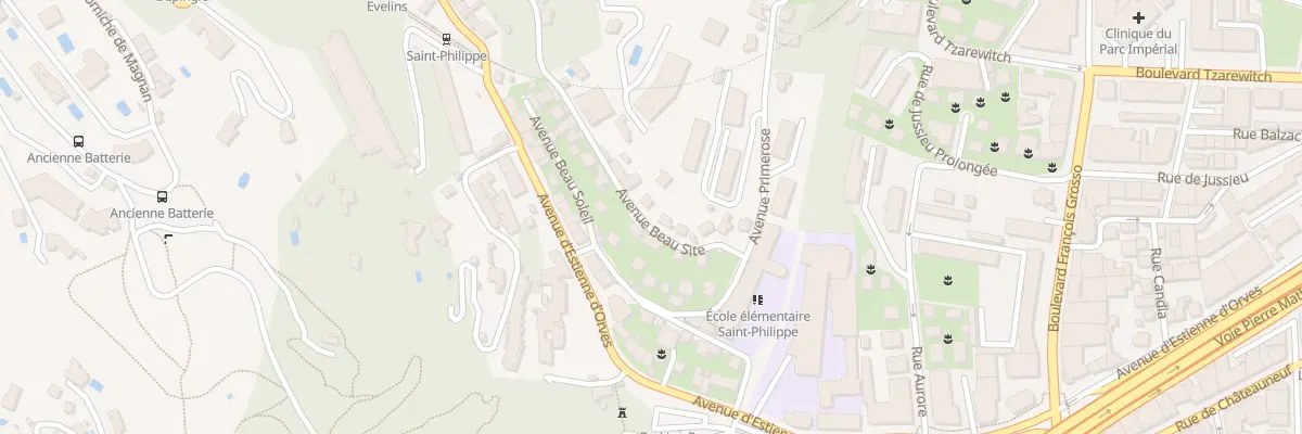 Plan du 16 Av Beau Site à Nice