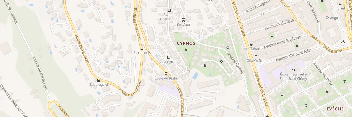 Plan du 100 Av Cyrnos à Nice