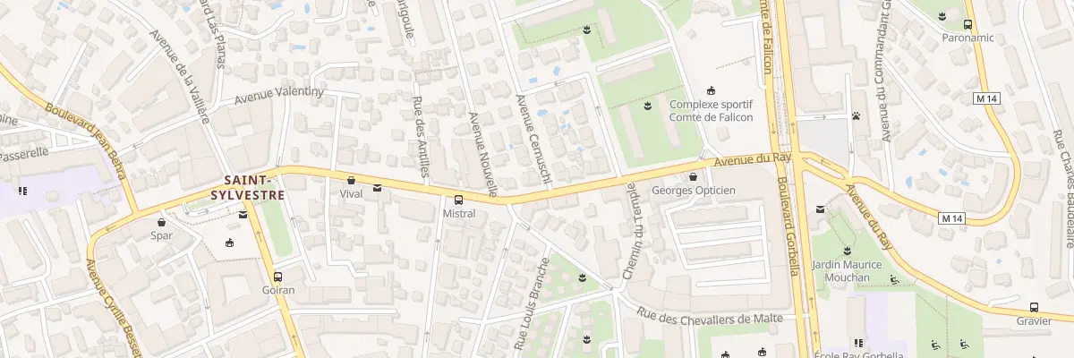 Plan du 1 Av Cernuschi à Nice