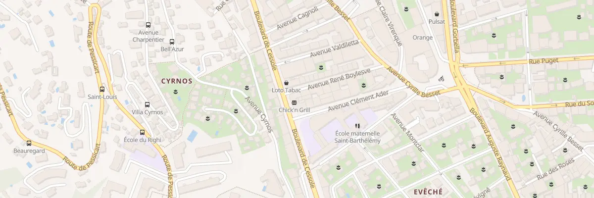 Plan du 76 Bd de Cessole à Nice
