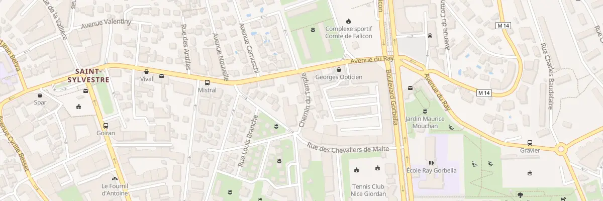 Plan du 9001 Che du Temple à Nice