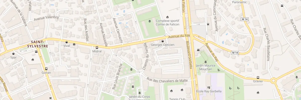 Plan du 57B Av du Ray à Nice