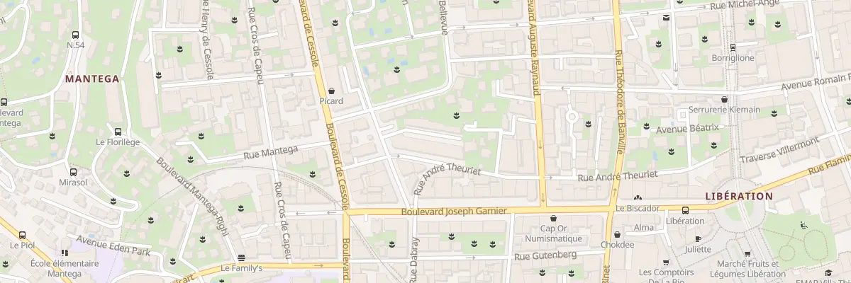 Plan du 44 Rue André Theuriet à Nice