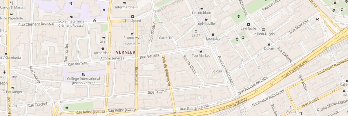 Plan du 9 Rue Vernier à Nice