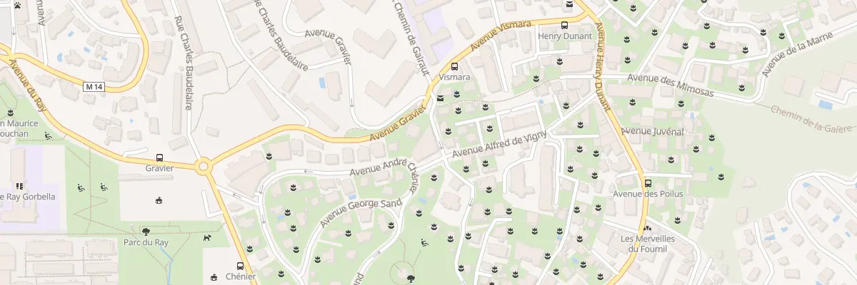 Plan du 30 Av Alfred de Vigny à Nice