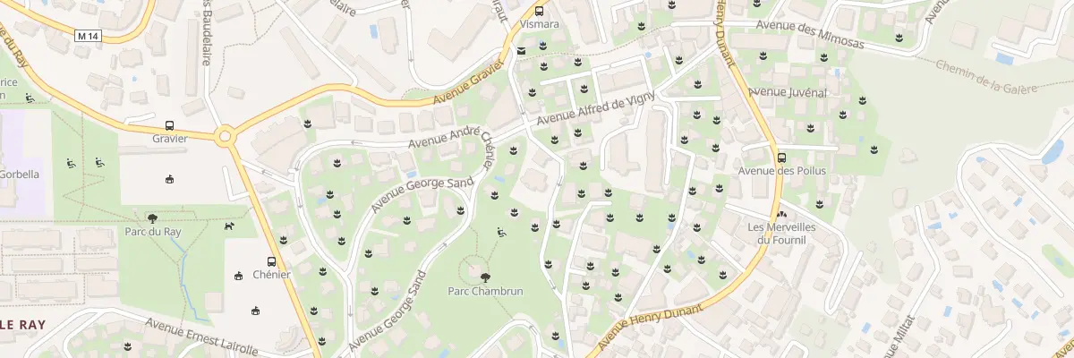 Plan du 27 Av Alfred de Vigny à Nice