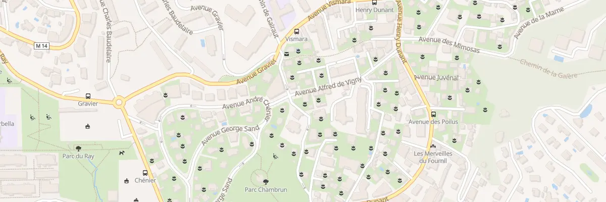 Plan du 25 Av Alfred de Vigny à Nice
