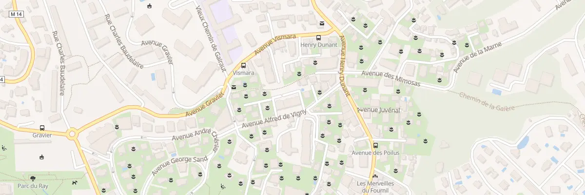 Plan du 14 Av Alfred de Vigny à Nice