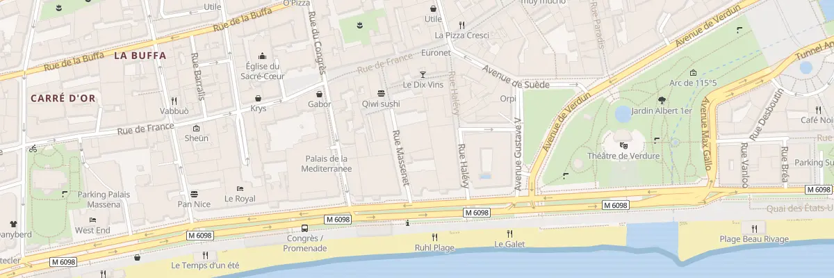 Plan du 6 Rue Massenet à Nice